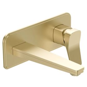Just Taps Hix Brushed Brass Wall Mounted Basin Mixer