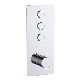 Just Taps Touch-Hugo 3 Outlets Push Button Thermostatic Shower Valve-Chrome