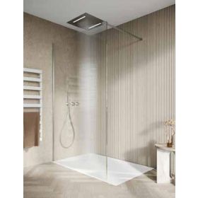 Crosswater Gallery 8 with Toughened Glass Panels & Wall Profile Brushed Stainless Steel