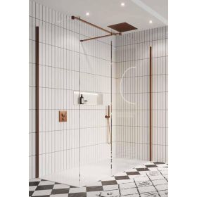Crosswater Gallery 8 with Toughened Glass Panels & Wall Profile Brushed Bronze