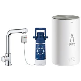 Grohe Red Mono Pillar Chrome Kitchen Sink Mixer Tap With M Size Boiler – 30329001