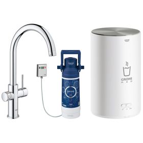 Grohe Red Duo Kitchen Sink Mixer Tap With M Size Boiler