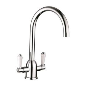 Clearwater Dephini C Twin Lever Monobloc Kitchen Sink Mixer Tap