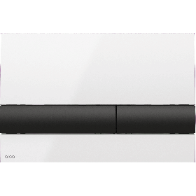 Alca Flush Plate for Pre-wall Installation Systems, White/black