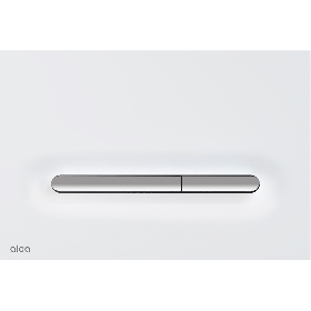 Alca Linka flush plate - matt white/matt chrome