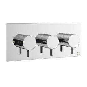 Crosswater MPRO 2 Outlet 3 Handle Thermostatic Shower Valve Chrome
