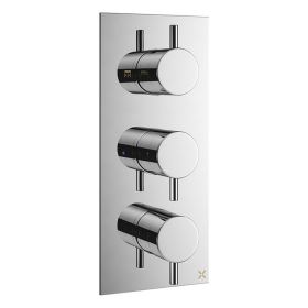 Crosswater MPRO 2 Outlet 3 Handle Thermostatic Shower Valve Chrome