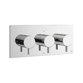 Crosswater MPRO 3 Outlet 3 Handle Thermostatic Bath Shower Valve Chrome