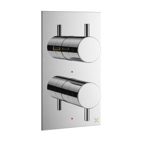 Crosswater MPRO 2 Outlet 2 Handle Thermostatic Bath Shower Valve Chrome