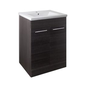 Just Taps Pace 600 Floor Mounted Unit with Doors and Basin – Black