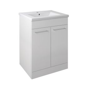 Just Taps Pace 600 Floor Mounted Unit with Doors and Basin – White
