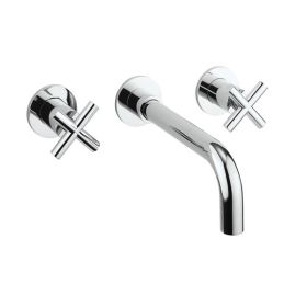 Crosswater MPRO Crosshead Basin 3 Hole Set Chrome - H: 75.5mm P: 192mm