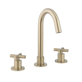 Crosswater MPRO Crosshead Basin 3 Hole Set Brushed Brass - H: 242mm P: 132.5mm