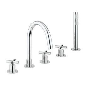 Crosswater MPRO Crosshead Bath 5 Hole Set Chrome