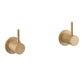 Crosswater MPRO Industrial Wall Stop Taps - Unlacquered Brushed Brass