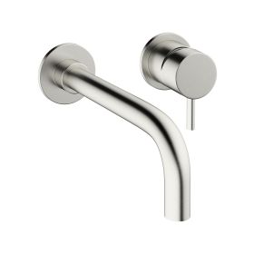 Crosswater MPRO Wall Mounted 2 Hole Basin Mixer Tap Brushed Stainless Steel