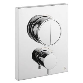 Crosswater MPRO Crossbox Push 2 Outlet Trimset Chrome 