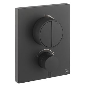 Crosswater MPRO Crossbox Push 2 Outlet Trimset Matt Black 