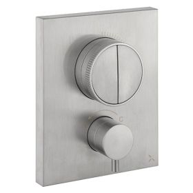 Crosswater MPRO Crossbox Push 2 Outlet Trimset Brushed Stainless Steel 
