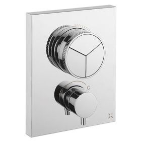 Crosswater MPRO Crossbox Push 3 Outlet Trimset Chrome 