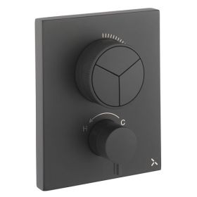 Crosswater MPRO Crossbox Push 3 Outlet Trimset Matt Black 