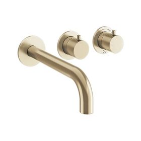 Crosswater Module 2 Outlet 2 Handle Shower Valve & Bath Spout Brushed Brass
