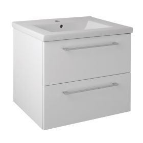 Just Taps Pace 600 Wall Mounted Unit with Drawers and Basin – White