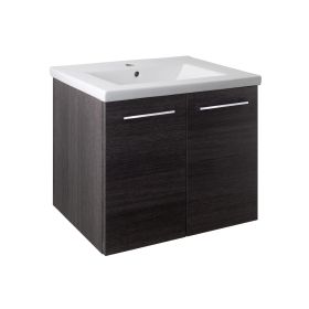Just Taps Pace 600 Wall Mounted Unit with Doors and Basin – Black