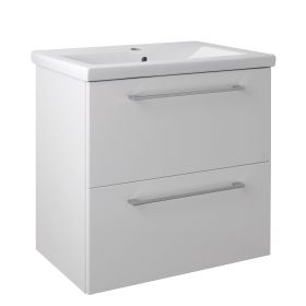 Just Taps Pace 600 Wall Mounted Unit with Drawers and Basin – White