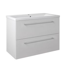Just Taps Pace 800 Wall Mounted Unit with Drawers and Basin – White