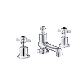 Just Taps Grosvenor Black, Pinch 3 Hole Deck Mounted Bath Filler