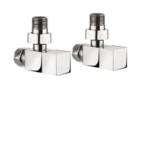 Crosswater Square Angled Radiator Valves – Chrome