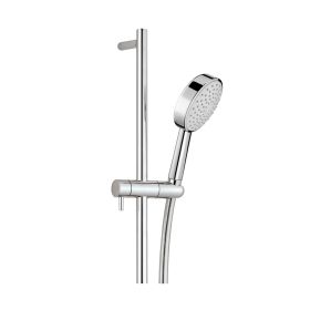 Just Taps Techno Slide Rail with Pulse Single Function Shower Handle and Shower Hose - Chrome