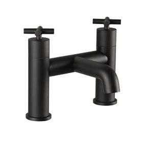 Just Taps Solex Matt Black Deck Mounted Bath Filler
