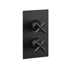 Just Taps Solex Matt Black Twin Outlet Concealed Shower Valve