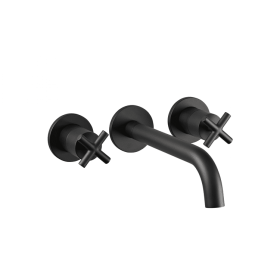 Just Taps Solex Matt Black Wall Mounted Basin Mixer