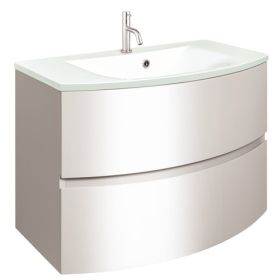 Crosswater Svelte 80 Unit & Ice White Glass Basin