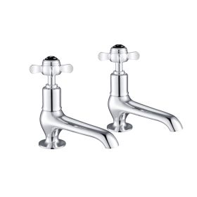 Just Taps Grosvenor Pinch Black  Long Nose Basin Taps
