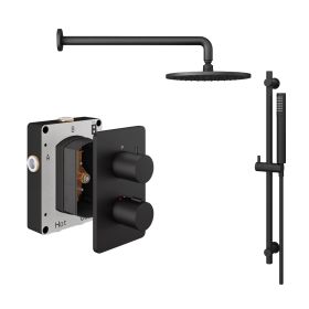 Abacus Shower Pack 2 - Round - Matt Black