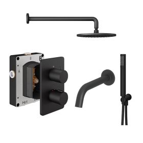 Abacus Shower Pack 5 - Round - Matt Black