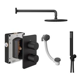 Abacus Shower Pack 6 - Round - Matt Black