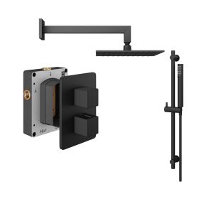 Abacus Shower Pack 2 - Square - Matt Black