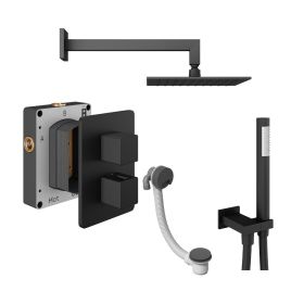 Abacus Shower Pack 6 - Square - Matt Black