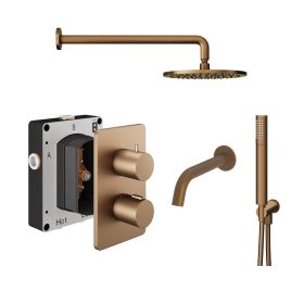 Abacus Shower Pack 5 - Round - Brushed Bronze