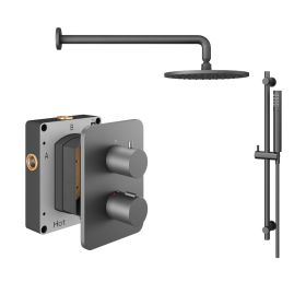 Abacus Shower Pack 2 - Round - Matt Anthracite