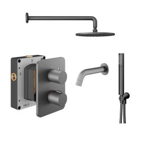 Abacus Shower Pack 5 - Round - Matt Anthracite