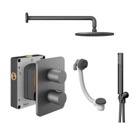Abacus Shower Pack 6 - Round - Matt Anthracite