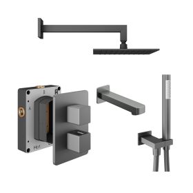 Abacus Shower Pack 5 - Square - Matt Anthracite