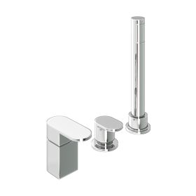 Abacus Ki Deck Mounted Bath Shower 3Th Chrome