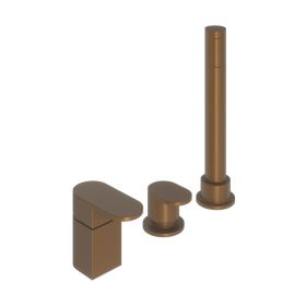 Abacus Ki Deck Mounted Bath Shower 3Th Brushed Bronze 